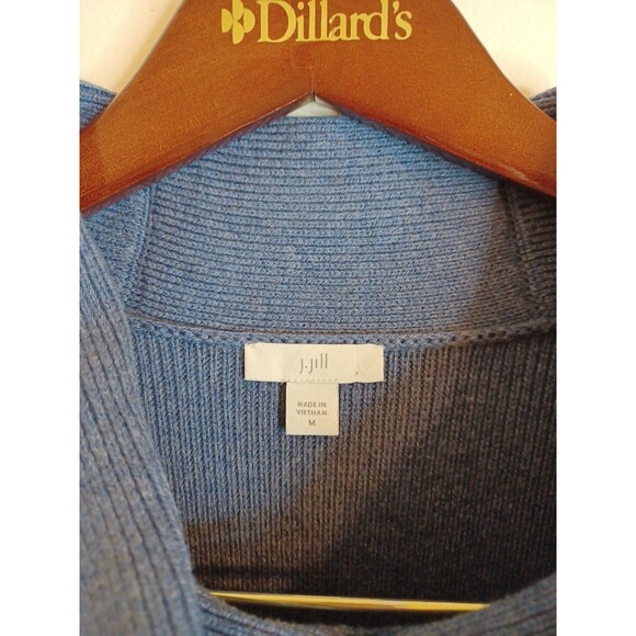 J. Jill Turtleneck Sweater Womens M Blue Pullover Cable Knit Ribbed Longsleeve - Picture 2 of 11